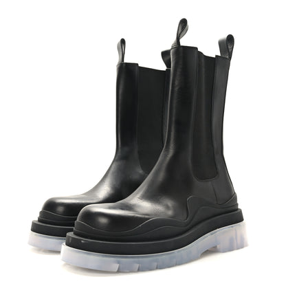 Bottega Veneta Calfskin The Tire Chelsea Boots 40 Black Transparent 3 of 7