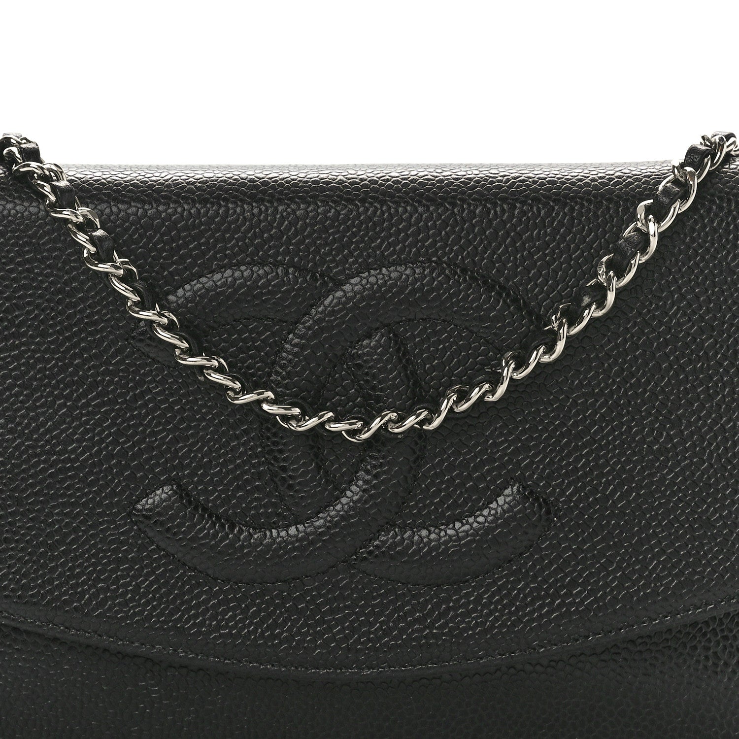 Chanel Caviar Timeless CC Wallet On Chain WOC Black 8 of 10