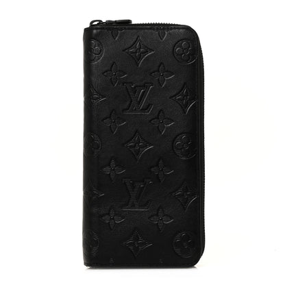 Louis Vuitton Calfskin Monogram Shadow Vertical Zippy Wallet Black 1 of 8