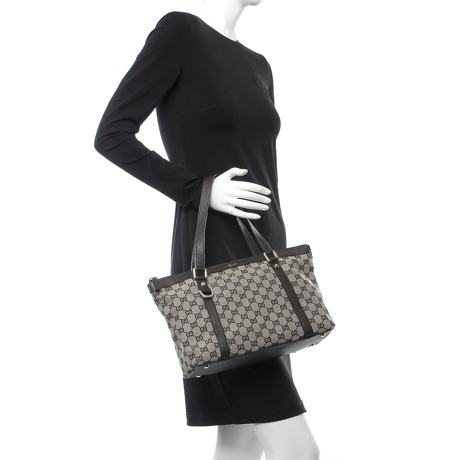 Gucci Monogram Abbey Medium Tote Dark Brown 2 of 9