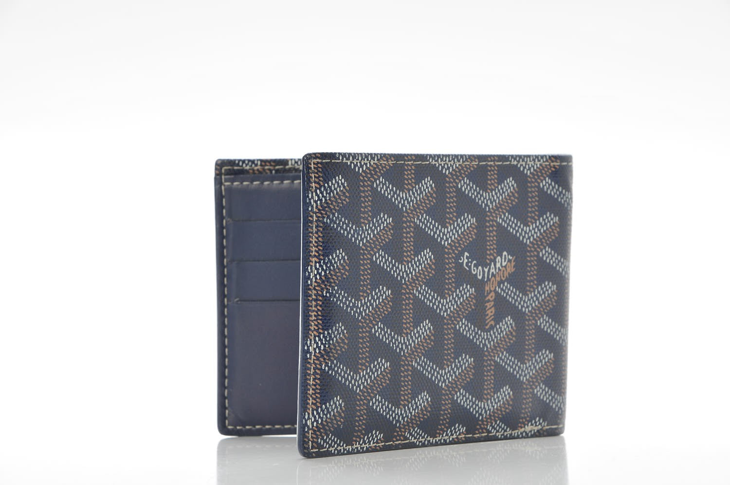 Goyard Goyardine Bifold Victoire PM Wallet Navy 3 of 8