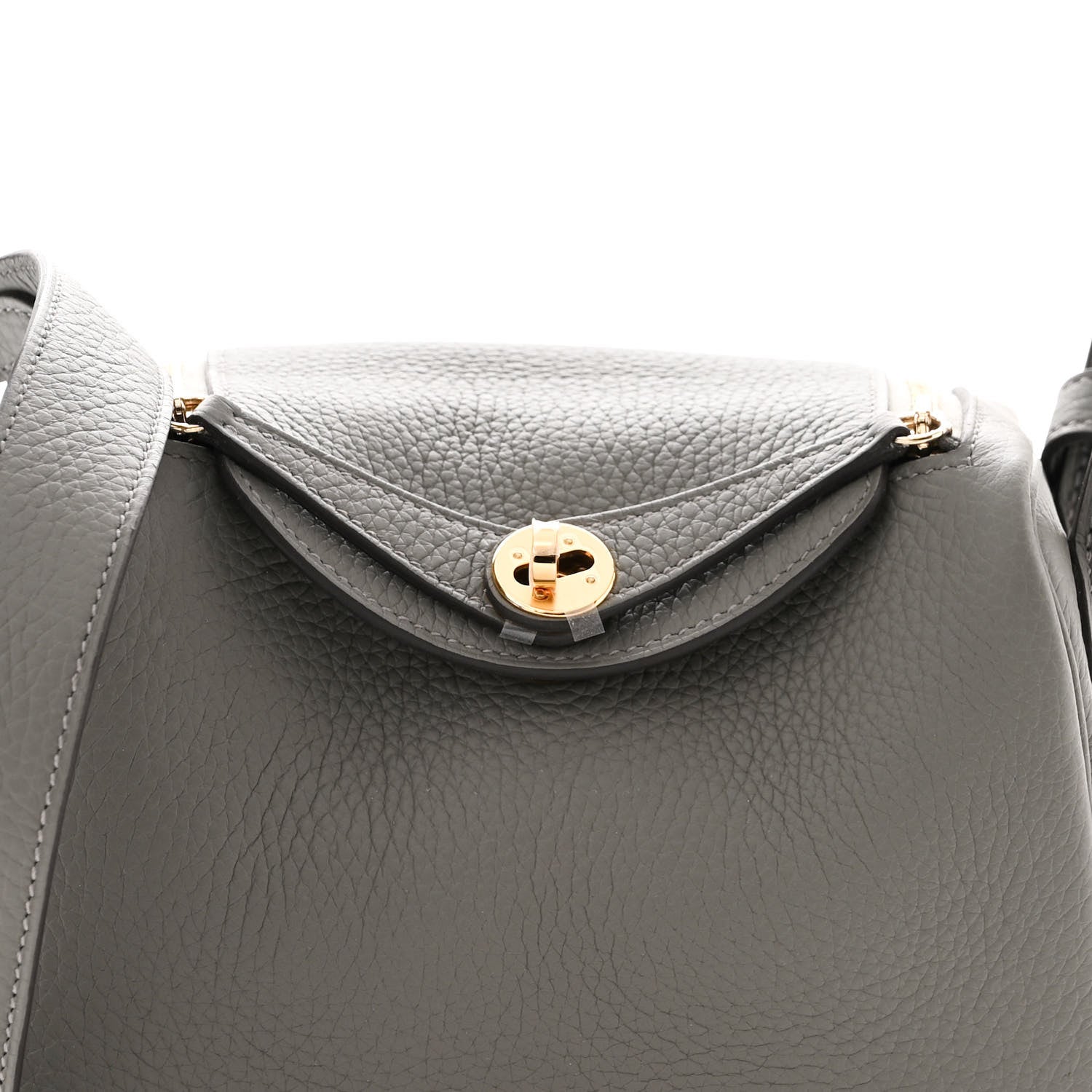 Hermes Taurillon Clemence Mini Lindy 20 Gris Meyer 8 of 11