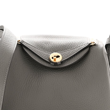 Hermes Taurillon Clemence Mini Lindy 20 Gris Meyer 8 of 11