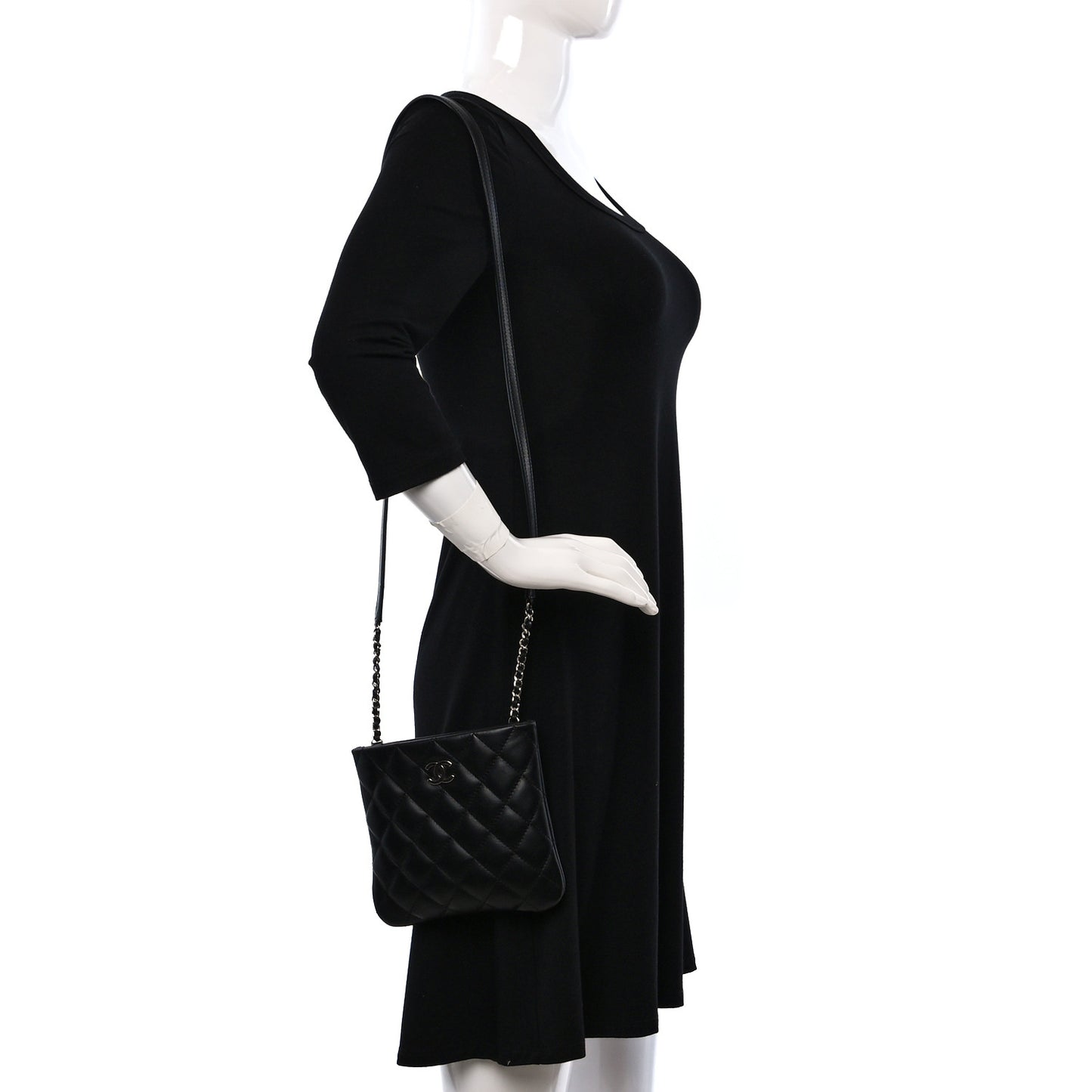 Lambskin Quilted Crossbody Bag Black
