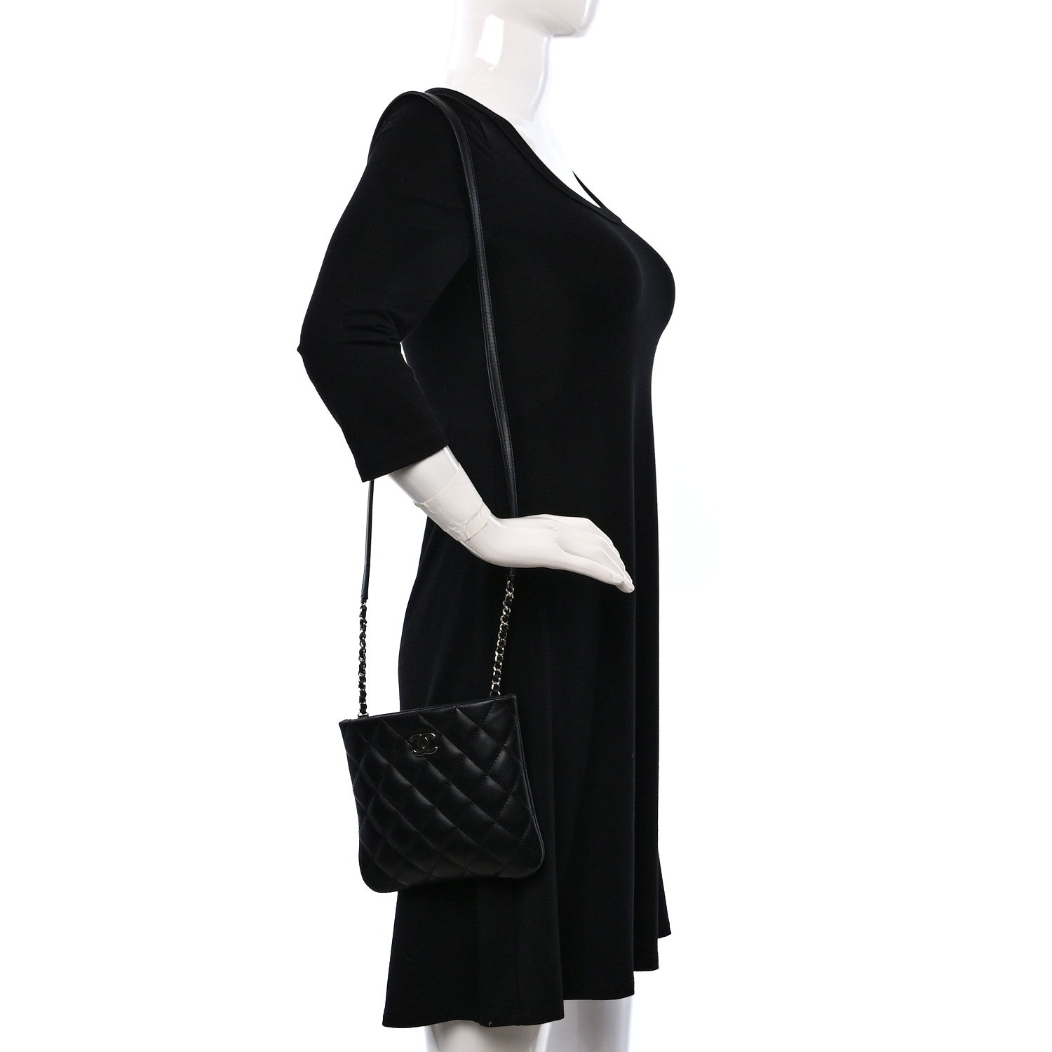 Chanel Lambskin Quilted Crossbody Bag Black 2 of 9
