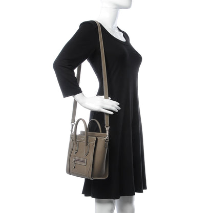 Celine Drummed Calfskin Nano Luggage Souris 2 of 8