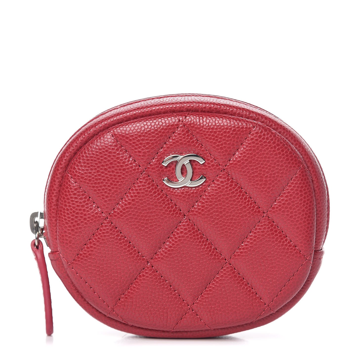 Caviar Quilted Zip Around Classic Coin Purse Dark Pink