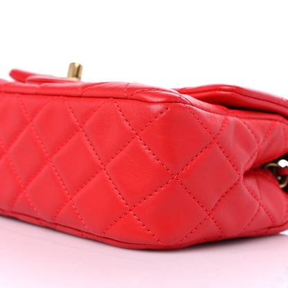 Chanel Lambskin Quilted Mini Rectangular Pearl Crush Flap Red 9 of 10
