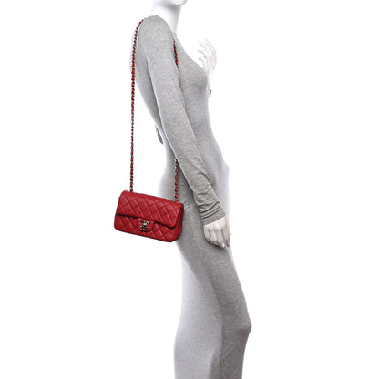 Chanel Lambskin Quilted Mini Rectangular Flap Red 2 of 12
