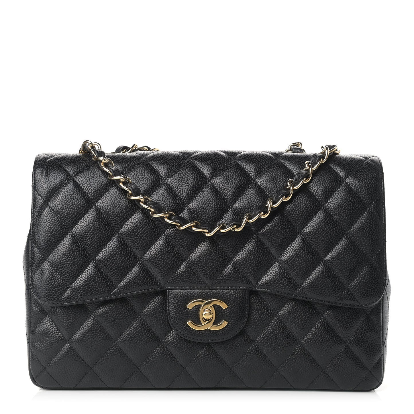 Caviar Quilted Jumbo Single Flap Black