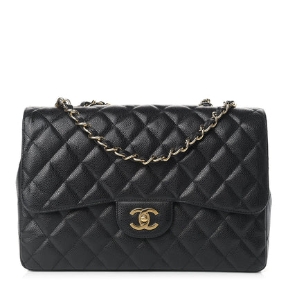 Chanel Caviar Quilted Jumbo Single Flap Black 1 of 16