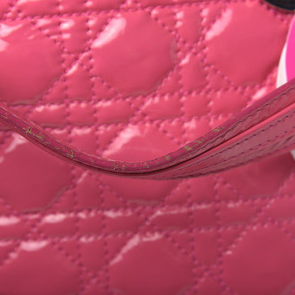 Christian Dior Patent Cannage Dior Soft Vertical Shopping Tote Pink 10 of 13