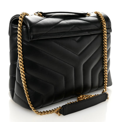 Saint Laurent Calfskin Y Quilted Monogram Small Loulou Chain Satchel Black 3 of 10