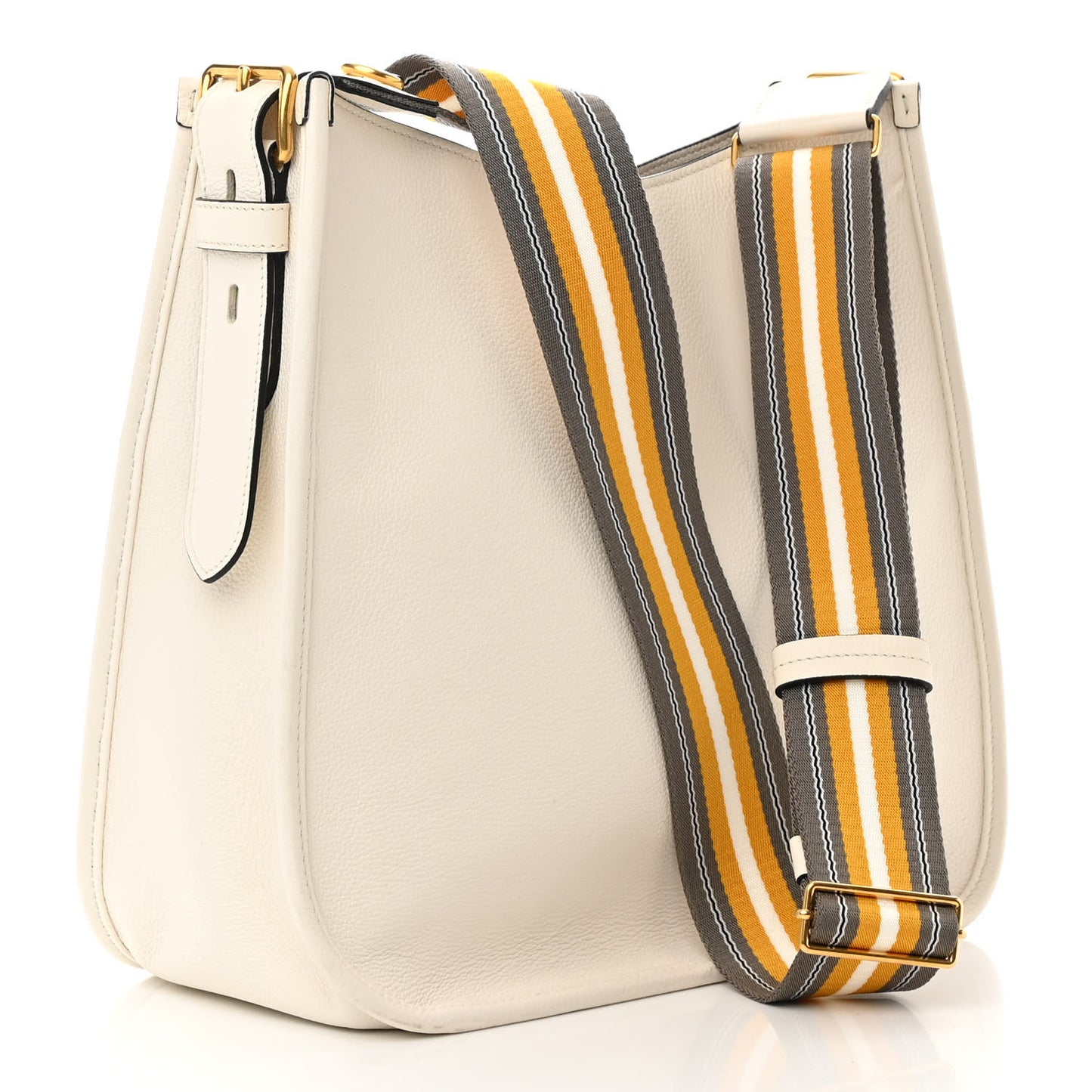 Vitello Daino Hobo Messenger Bag White