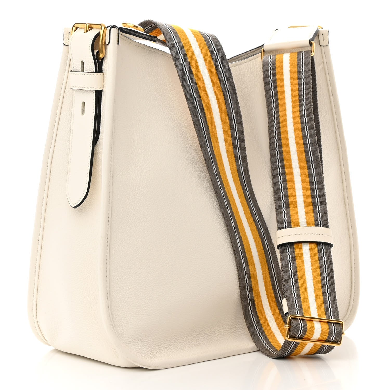 Prada Vitello Daino Hobo Messenger Bag White 3 of 15