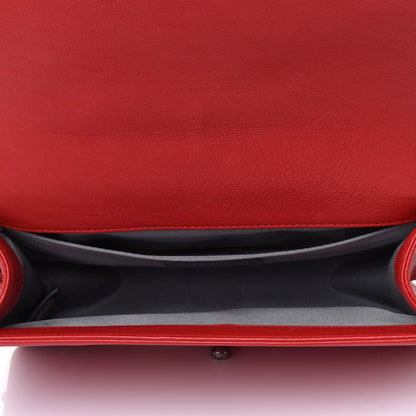 Chanel Calfskin Quilted Double Stitch Medium Boy Flap Red 4 of 4