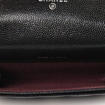 Chanel Caviar Chevron Quilted Flap Card Holder Black 7 of 13