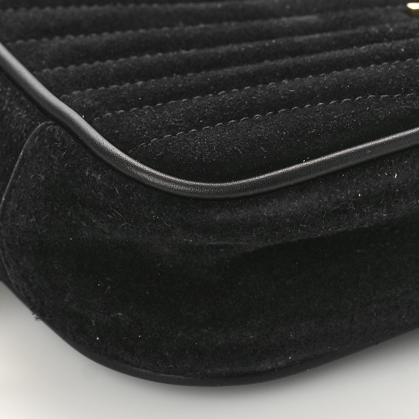 Suede Matelasse Monogram Mini Lou Camera Bag Black