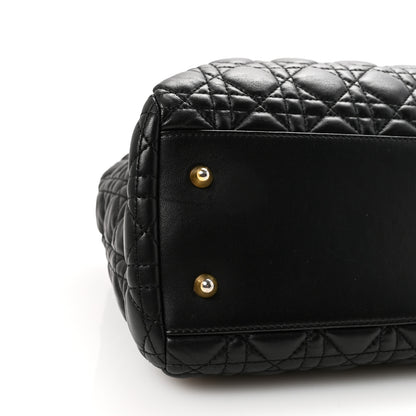 Christian Dior Lambskin Cannage Medium Dior Soft Shopping Tote Black 8 of 9
