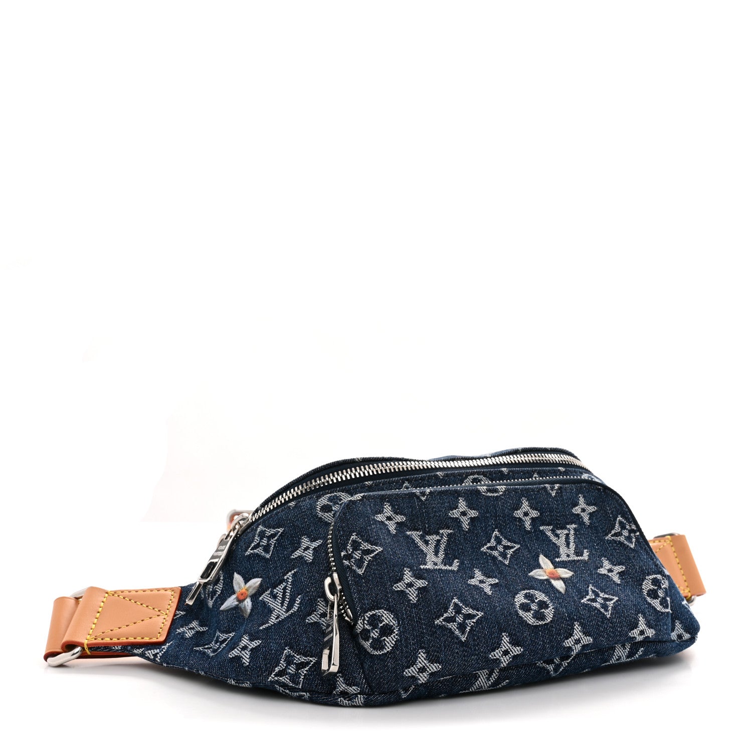 Louis Vuitton Monogram Flower Denim Rush Bumbag Blue 4 of 10