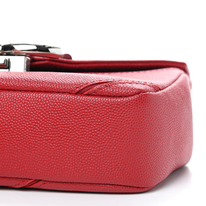 Chanel Caviar Macro Chevron Small Single Flap Red 7 of 9