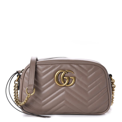 Gucci Calfskin Matelasse Small GG Marmont Chain Shoulder Bag Porcelain Rose 1 of 10