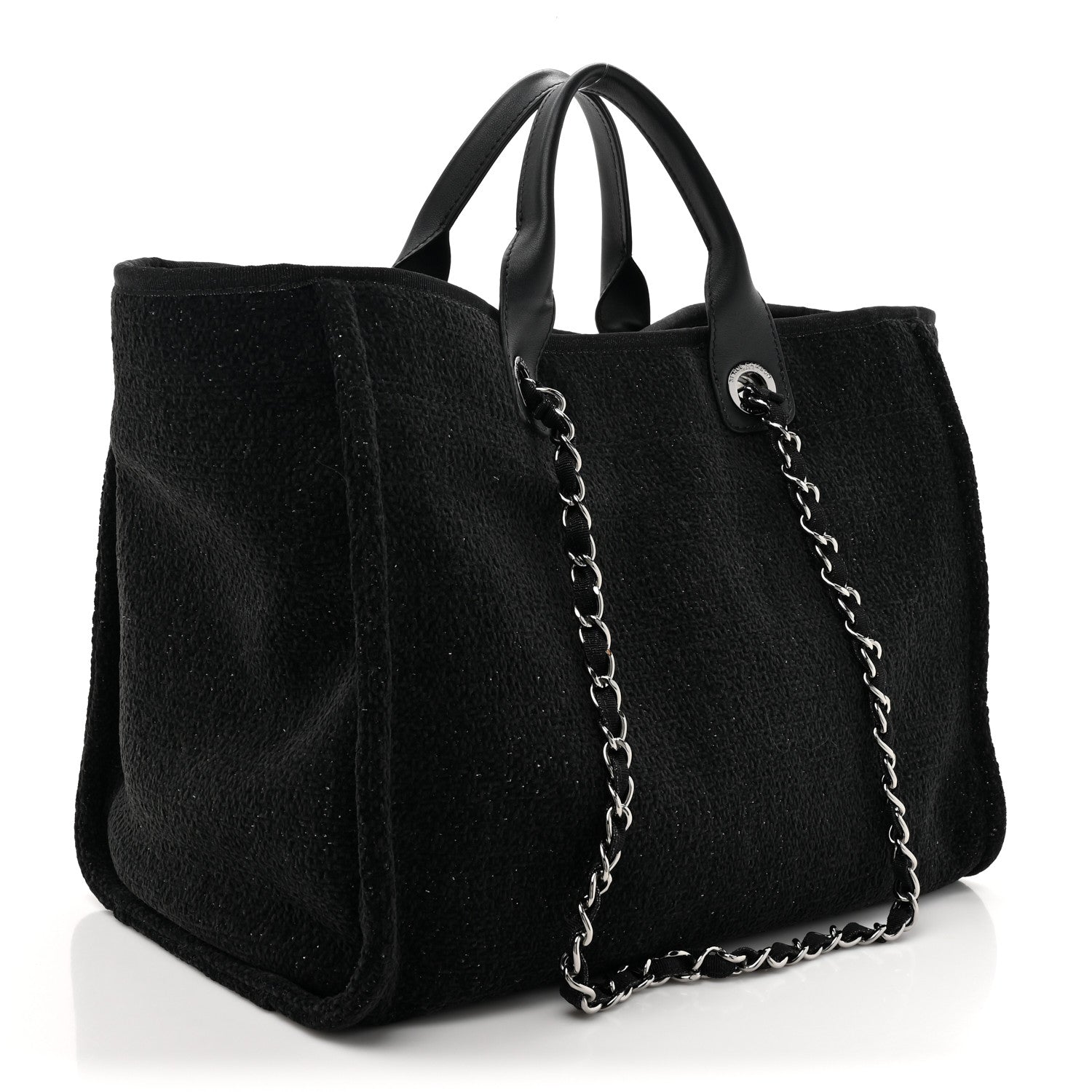 Chanel Lurex Boucle Medium Deauville Tote Black 3 of 10
