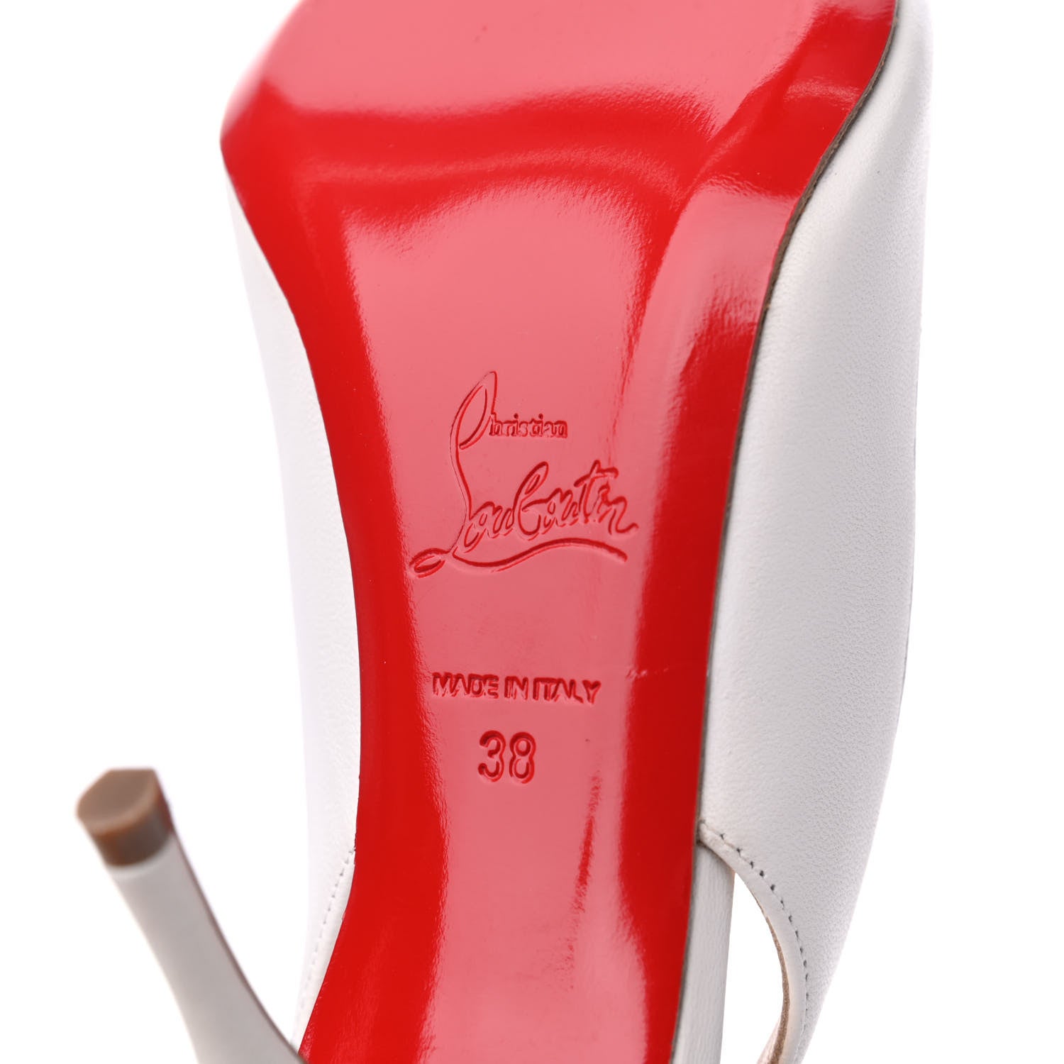 Christian Louboutin Nappa Clare 80 Slingback Pumps 38 White 7 of 15