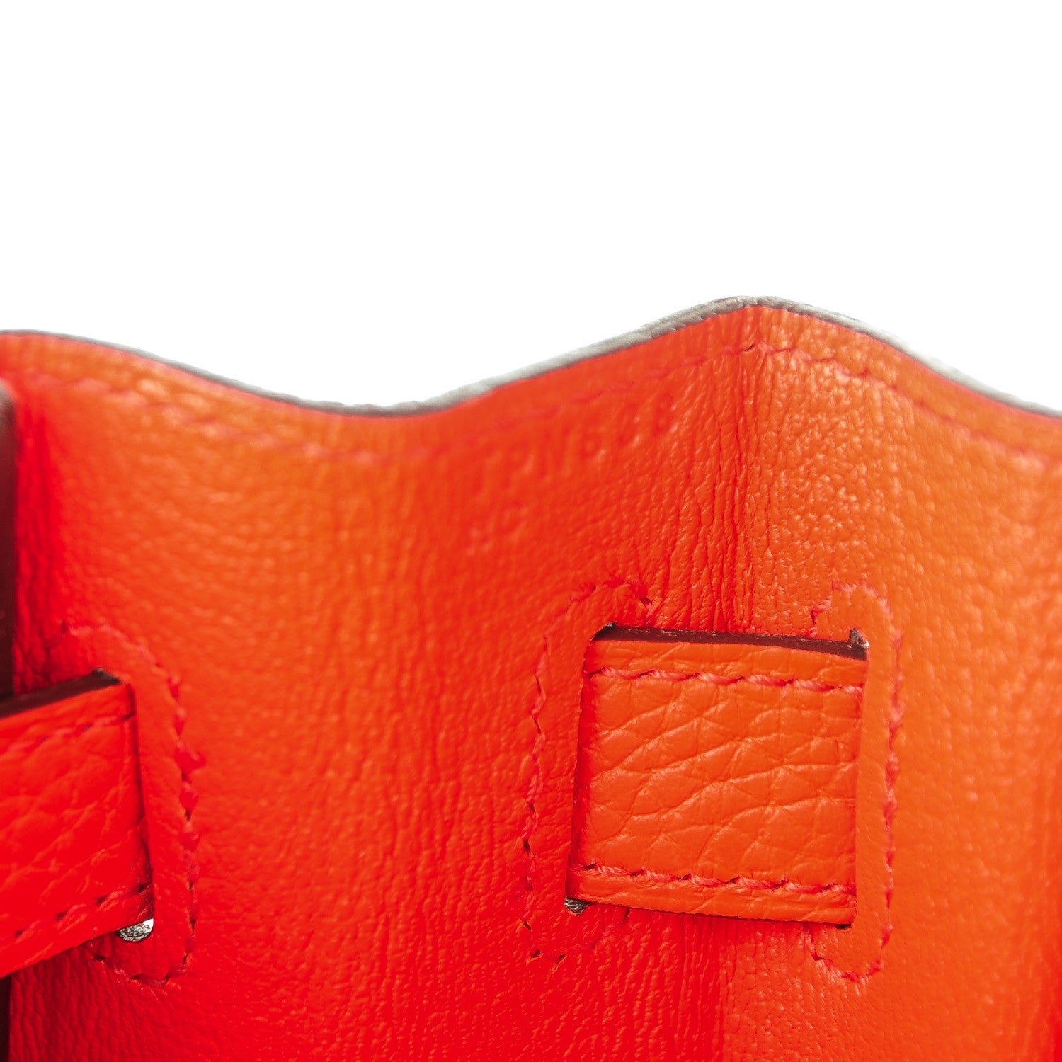 Hermes Taurillon Clemence Kelly Retourne 32 Orange Poppy 9 of 28