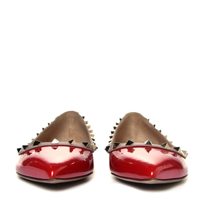 Valentino Garavani Patent Rockstud Ballerina Flats 41 Rosso Valentino Poudre 8 of 12