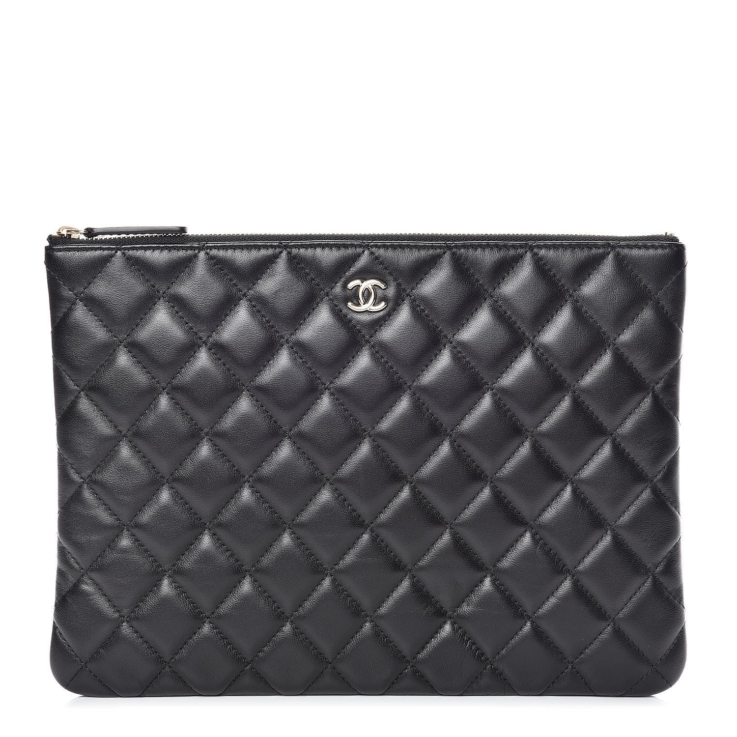 Chanel Lambskin Quilted Medium Cosmetic Case Black 1 of 10