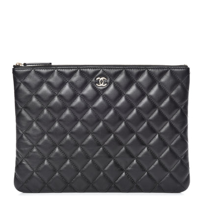 Chanel Lambskin Quilted Medium Cosmetic Case Black 1 of 10