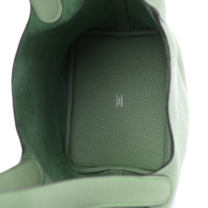 Hermes Taurillon Maurice Picotin Lock 18 PM Vert Criquet 5 of 9