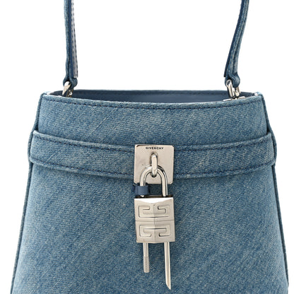 Givenchy Denim Shark Lock Bucket Bag Medium Blue 7 of 10