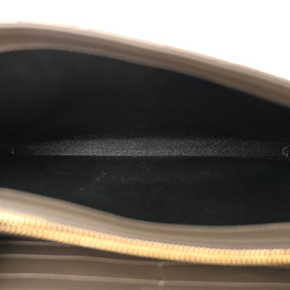 Saint Laurent Metallic Grain De Poudre Mixed Matelasse Triquilt Monogram Chain Wallet Piombo 5 of 12