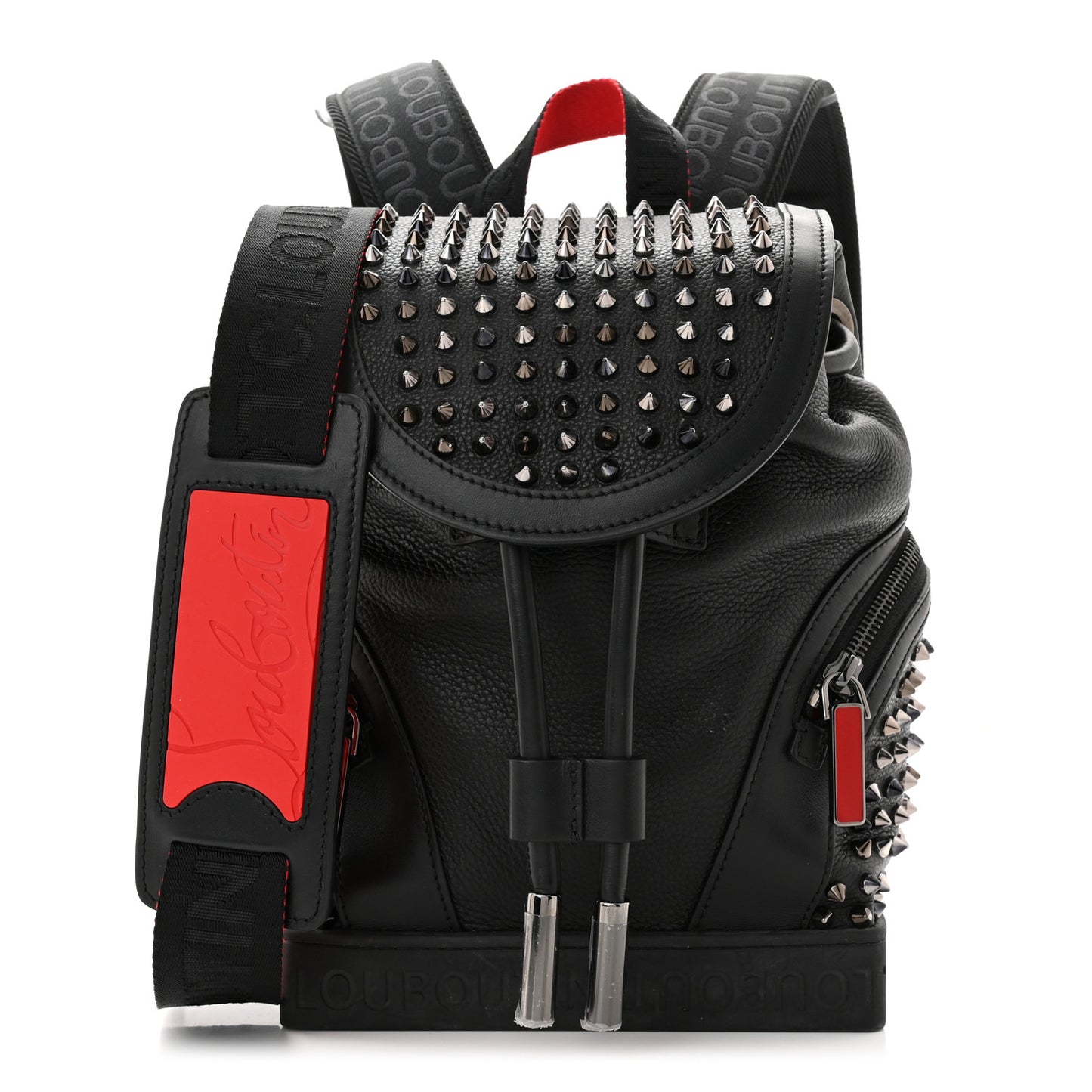 Calfskin Spiked Small Explorafunk Backpack Black