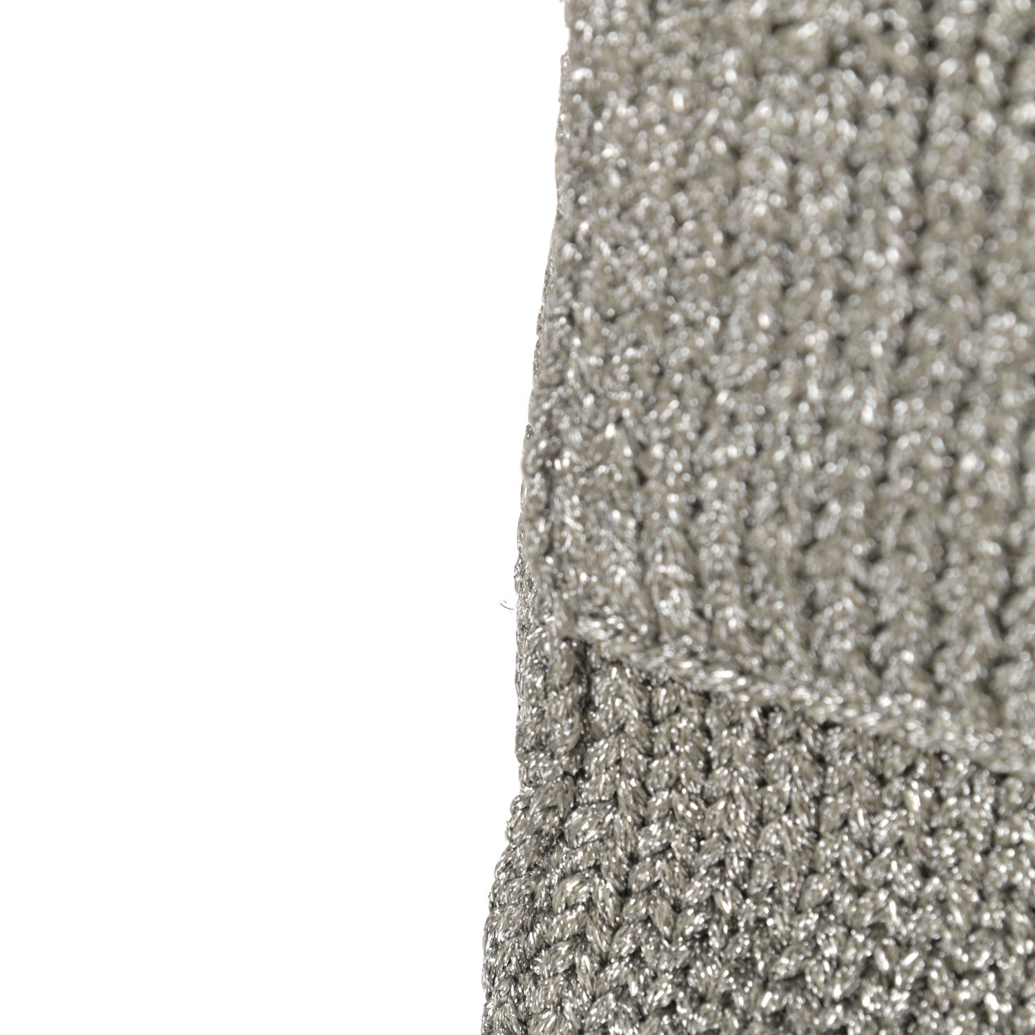Valentino Garavani Metallic Lurex Knit Large Roman Stud Shoulder Bag Silver 11 of 12