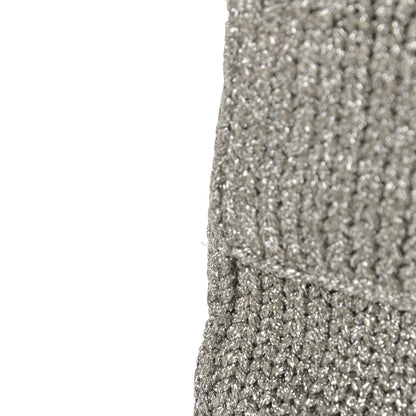 Valentino Garavani Metallic Lurex Knit Large Roman Stud Shoulder Bag Silver 11 of 12