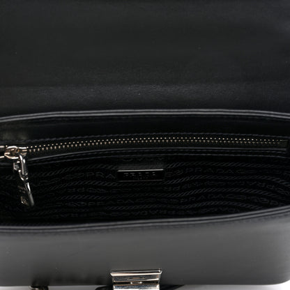 Prada Saffiano Pattina Crossbody Bag Black 5 of 8