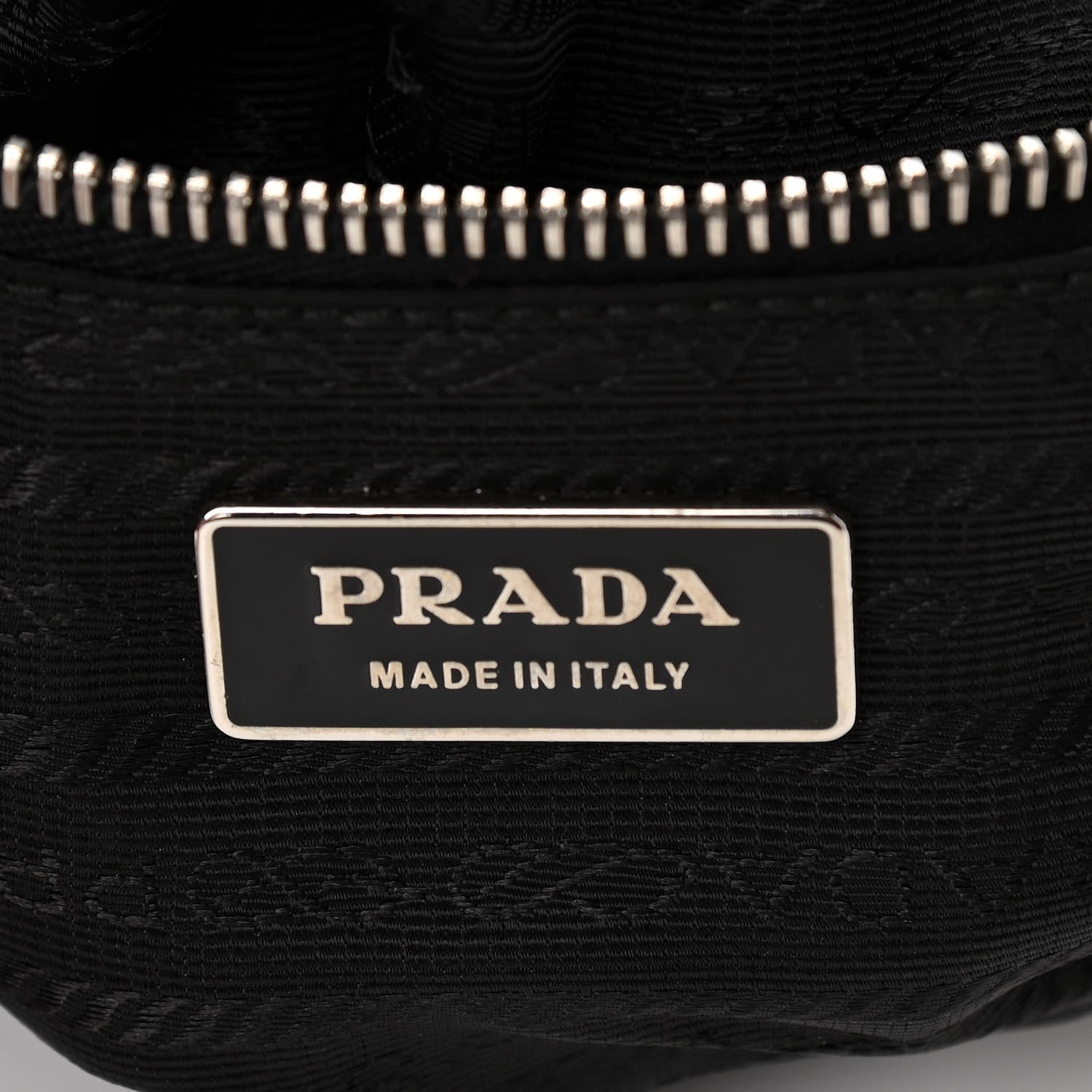Prada Tessuto Nylon Calfskin Logo Shoulder Bag Black 6 of 11