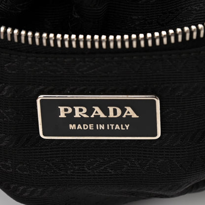 Prada Tessuto Nylon Calfskin Logo Shoulder Bag Black 6 of 11