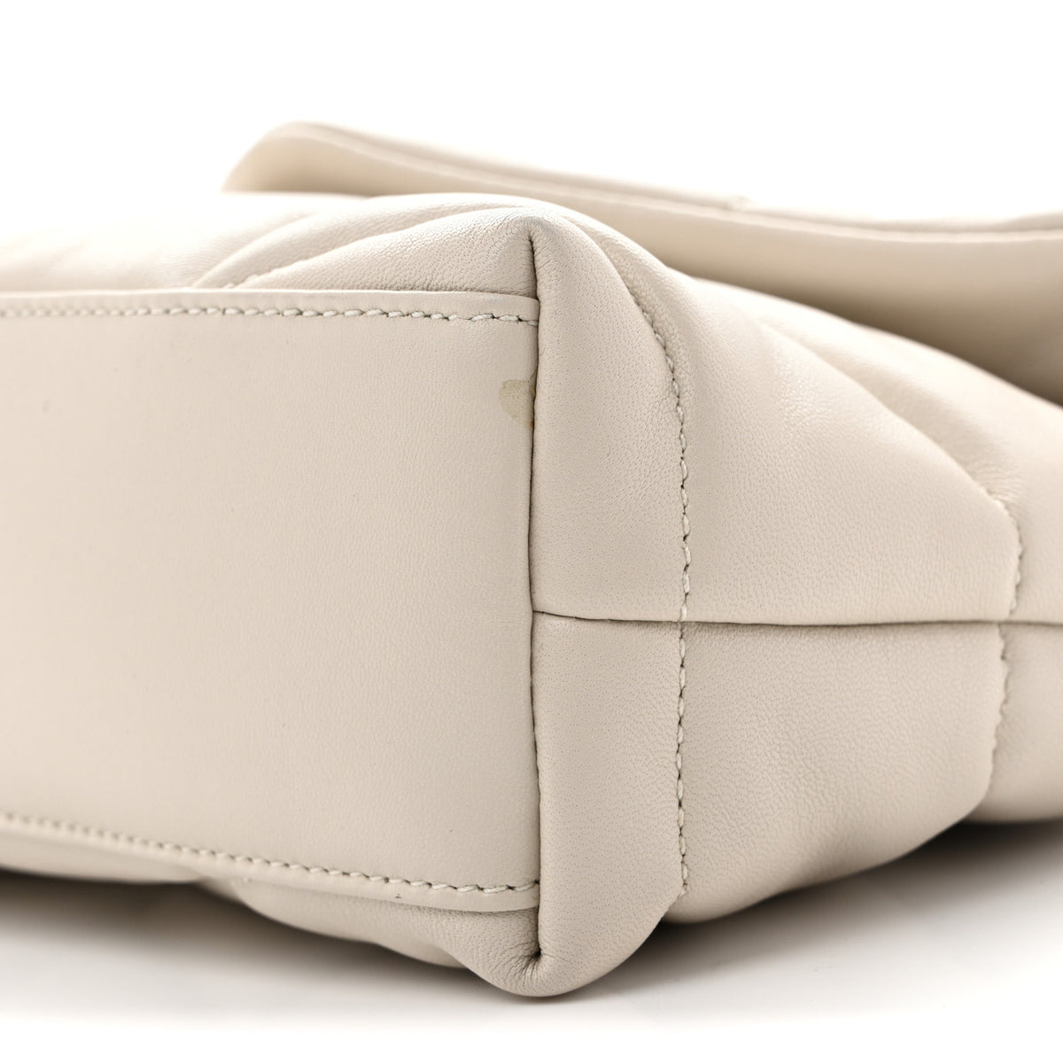 Saint Laurent Lambskin Quilted Toy Loulou Puffer Monogram Chain Satchel Crema Soft 16 of 21