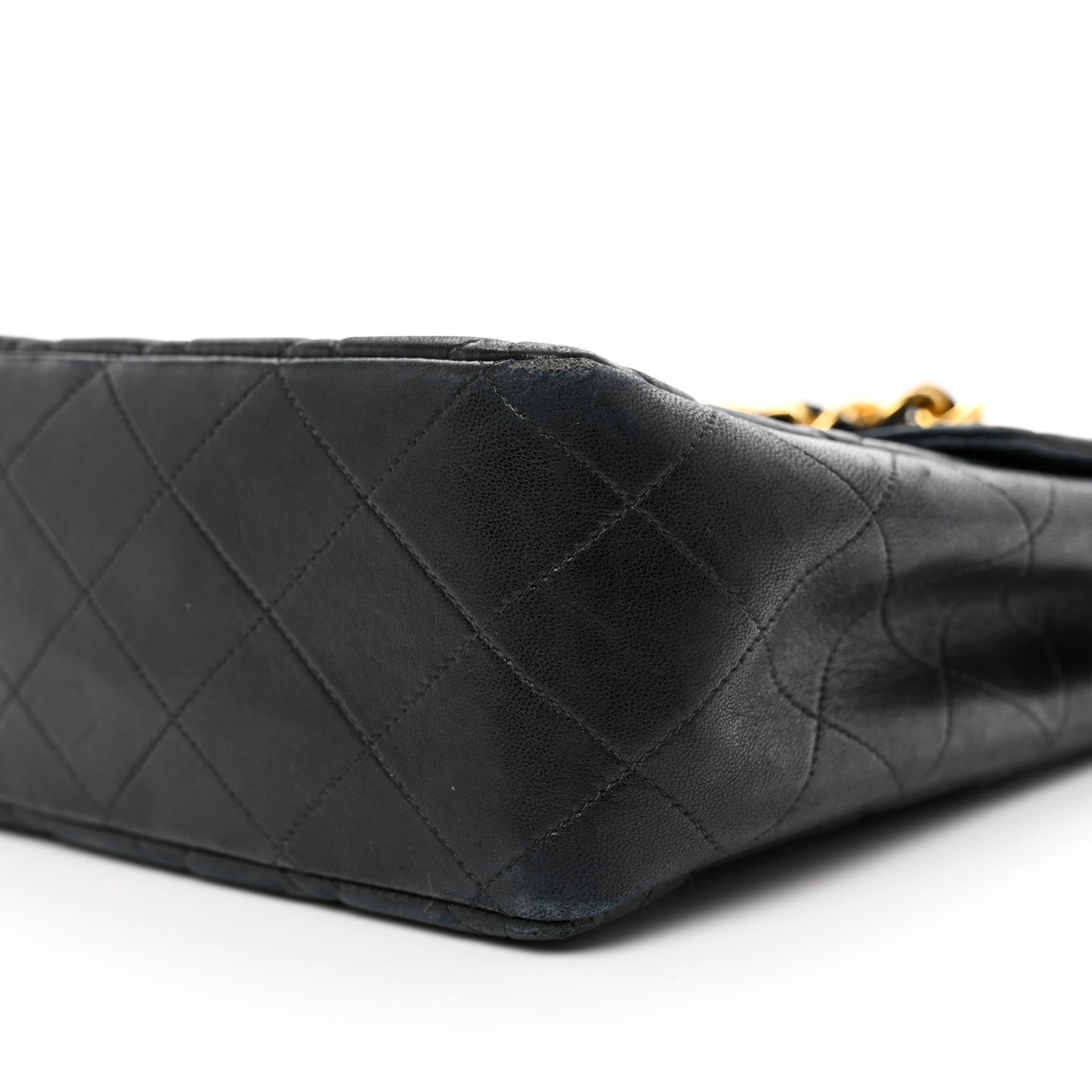 Lambskin Quilted XL Jumbo Single Flap Black