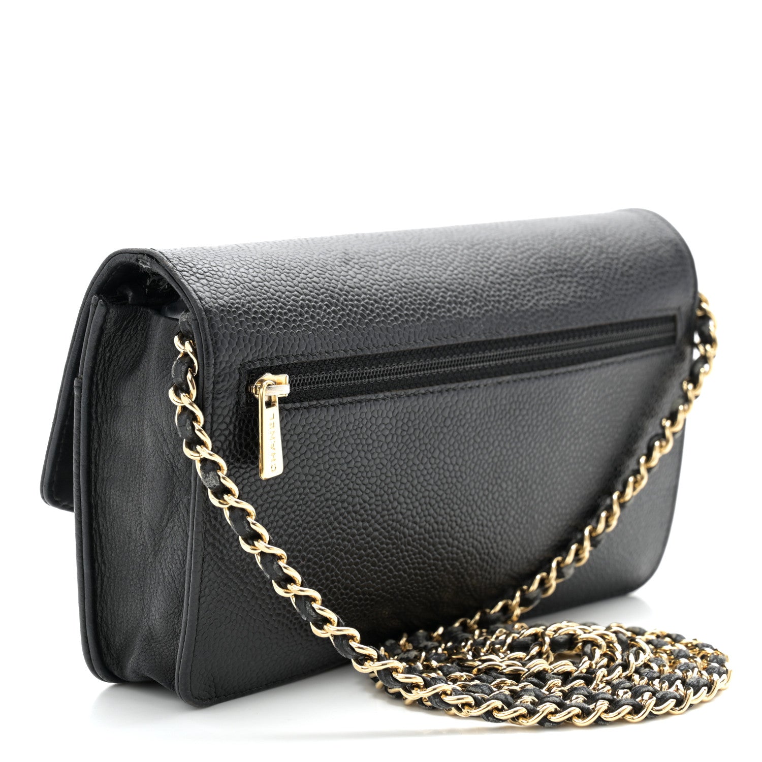 Chanel Caviar Timeless CC Wallet on Chain WOC Black 3 of 12