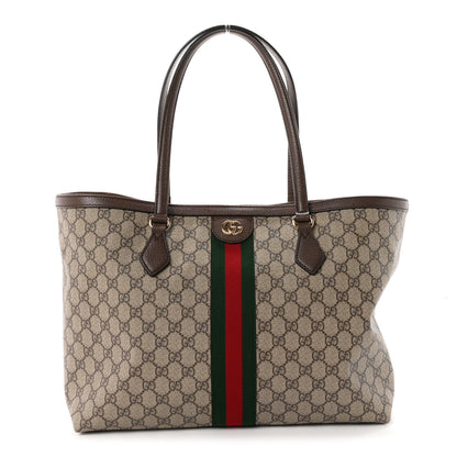 Gucci GG Supreme Monogram Medium Ophidia Shopping Tote Brown 1 of 10