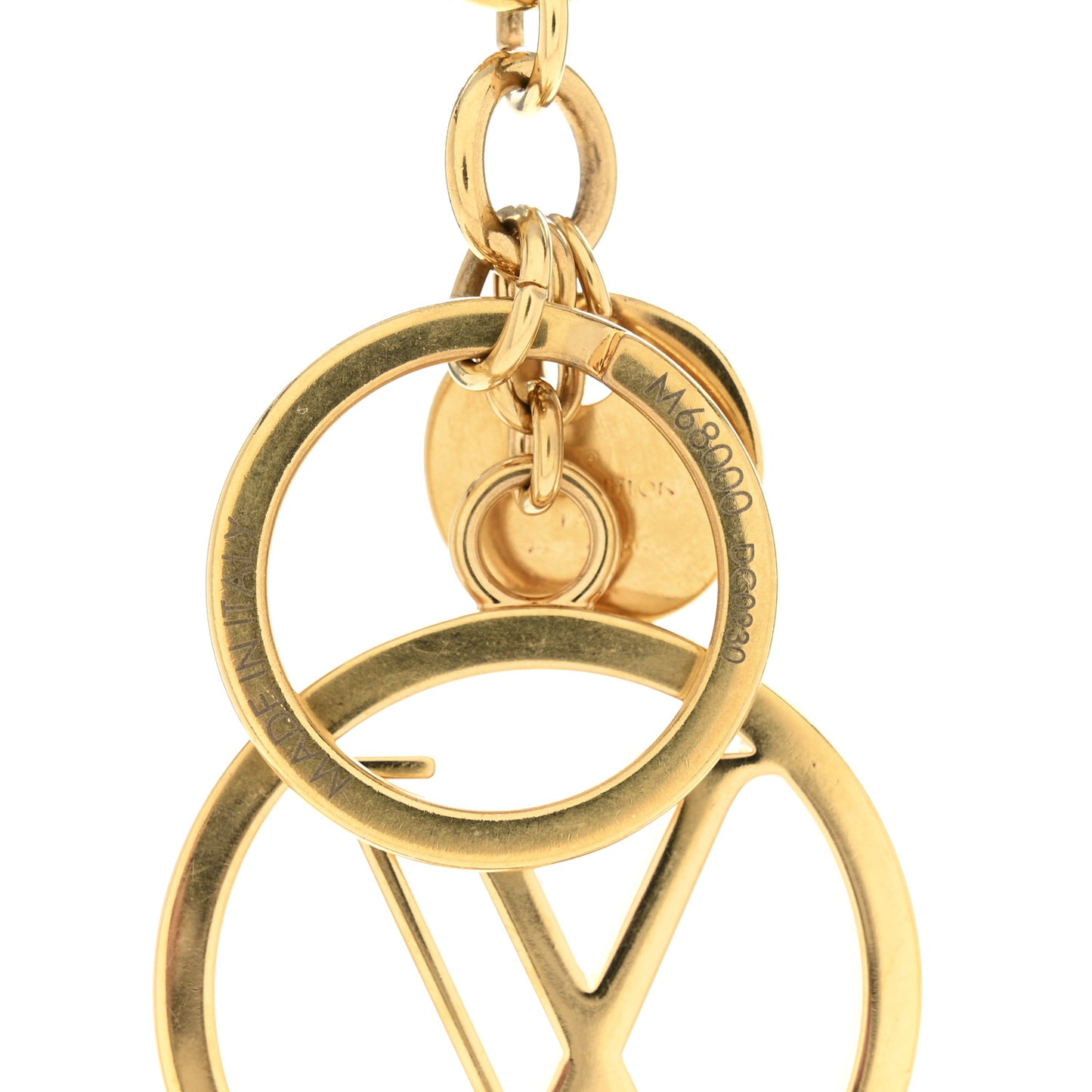LV Circle Bag Charm Key Holder Gold