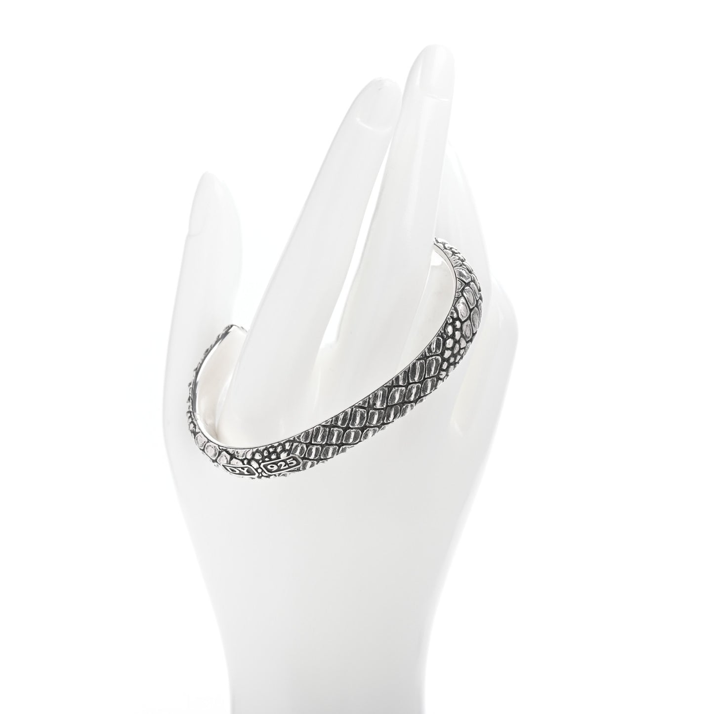 Sterling Silver 10mm Naturals Gator Cuff Bracelet