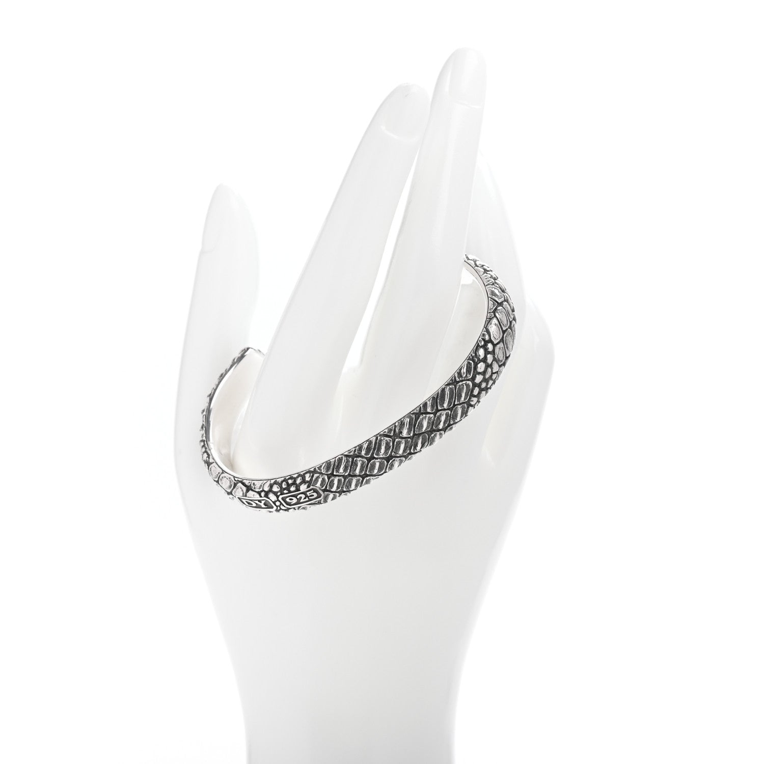 David Yurman Sterling Silver 10mm Naturals Gator Cuff Bracelet 2 of 4