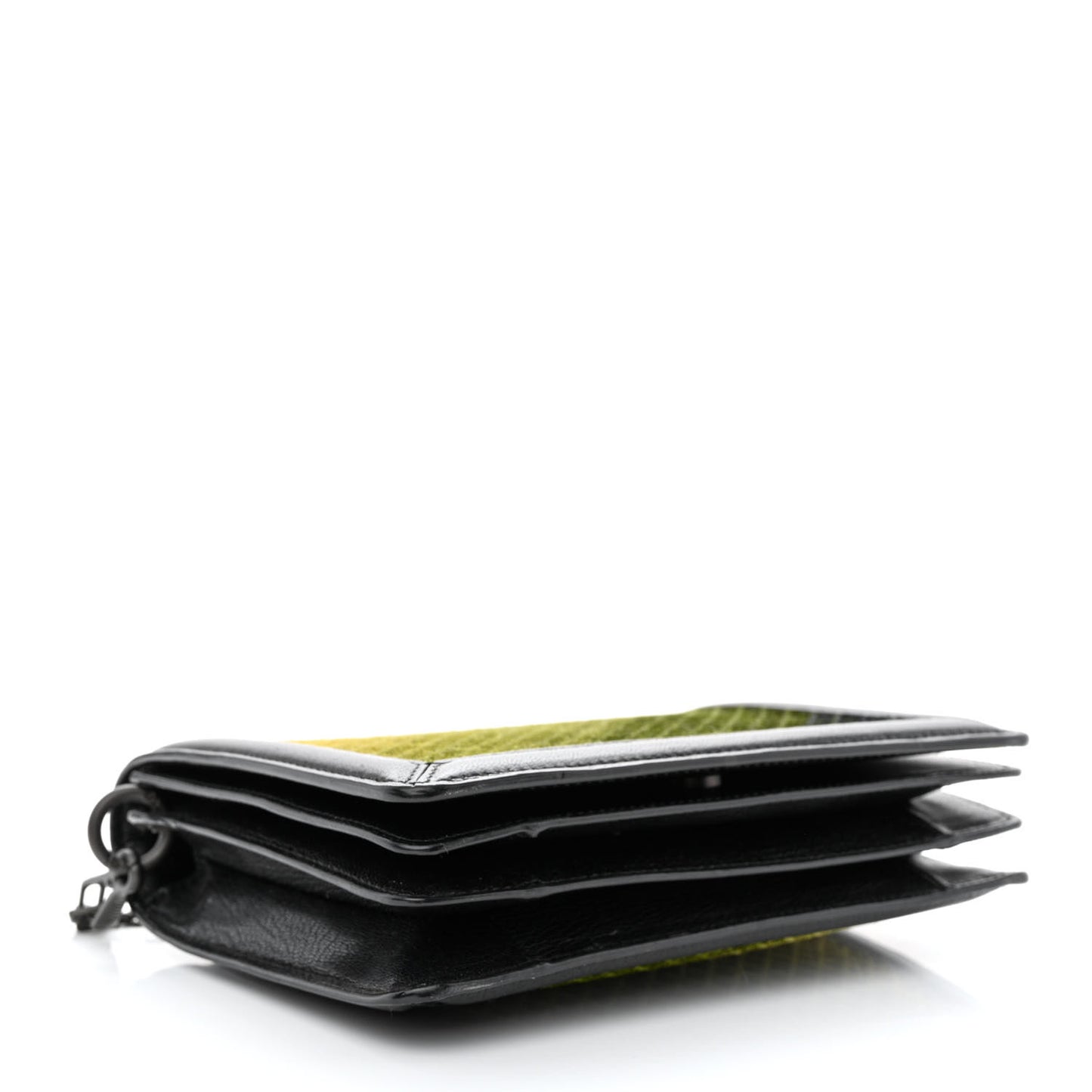 Goatskin Velvet Criss-Cross Ombre Montebello Chain Crossbody Black Multicolor