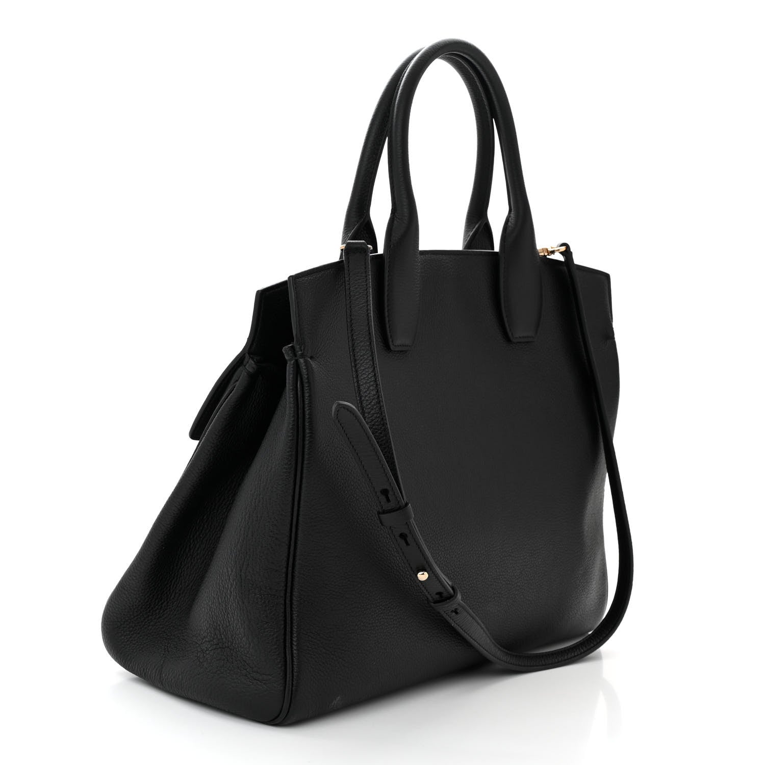 Salvatore Ferragamo Calfskin Large Studio Bag Black 3 of 9